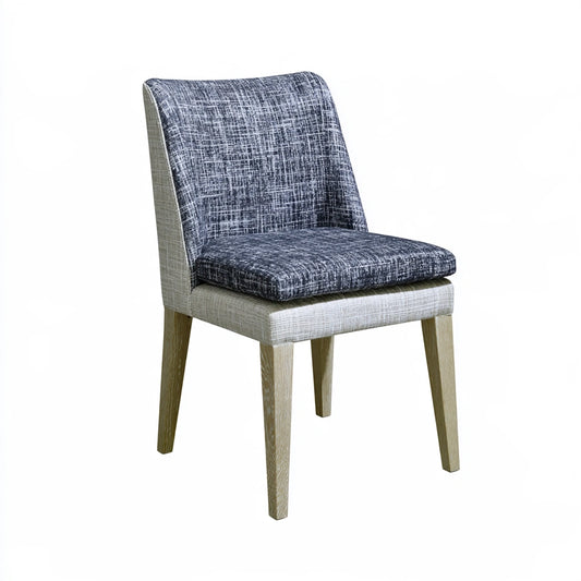 Sedia da pranzo con rivestimento in tessuto con schienale alto, colore grigio
