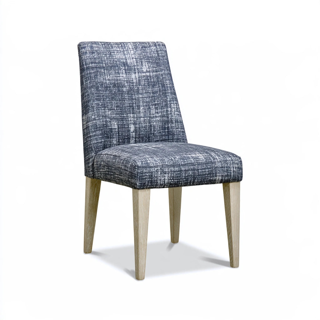 Sedia da pranzo con rivestimento in tessuto con schienale alto, colore grigio