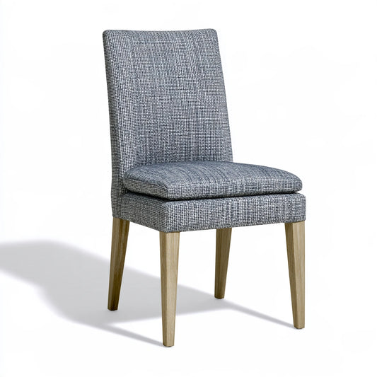 Sedia da pranzo con rivestimento in tessuto con schienale alto, colore grigio