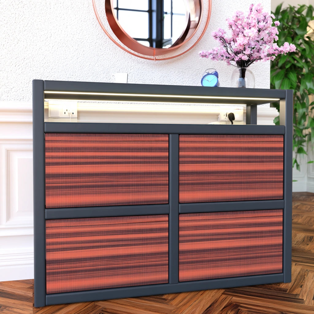 Cassettiera con cassetti in metallo con sei cassetti, colore argento